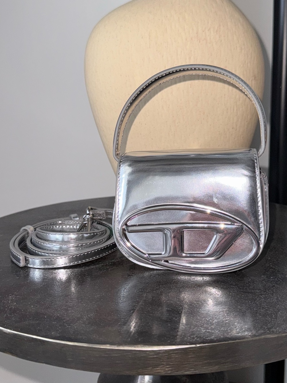 Diesel 1DR XS Silver Metallic Bag